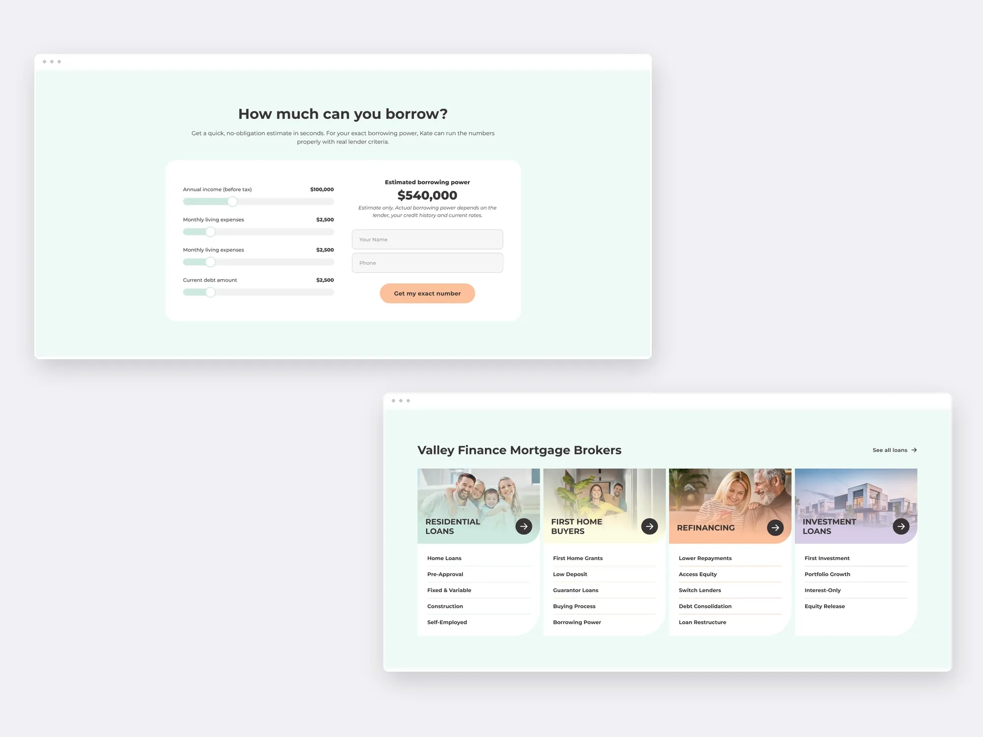 Valley Finance Co website presentation