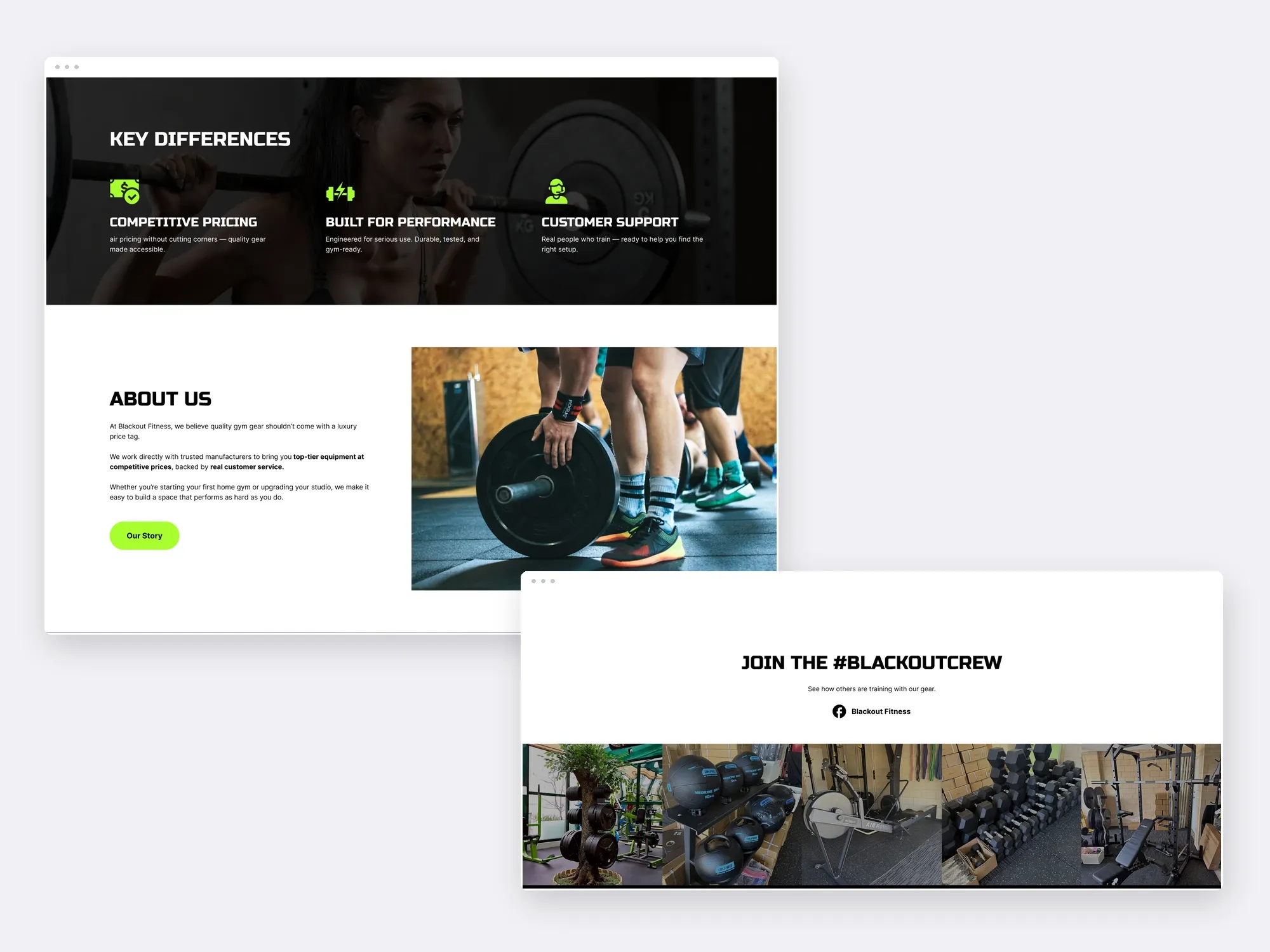 Blackout Fitness website presentation