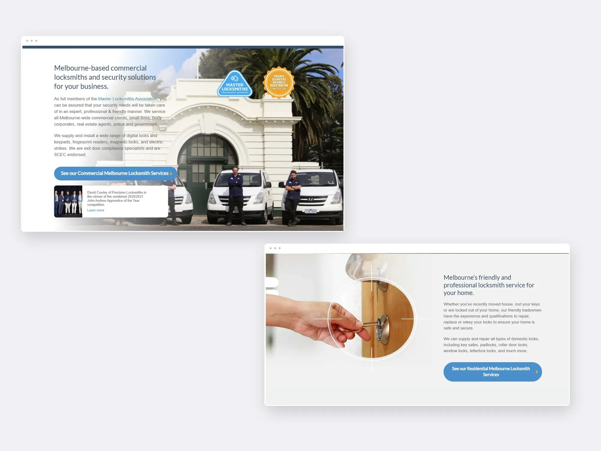 A Melbourne Locksmith website presentation