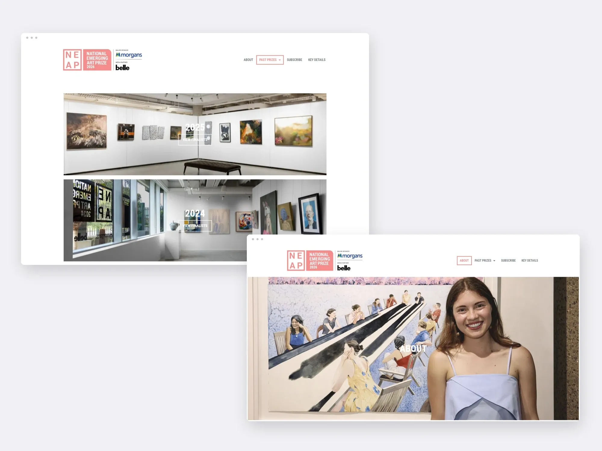 National Emerging Art Prize website presentation