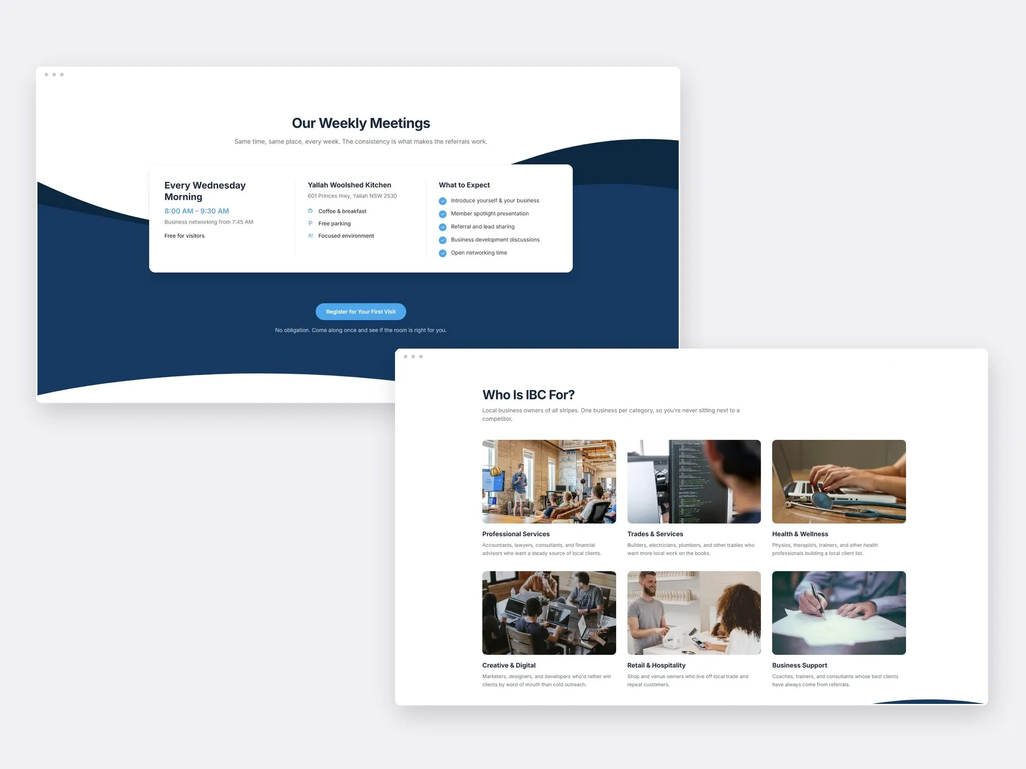 Illawarra Business Connections website presentation