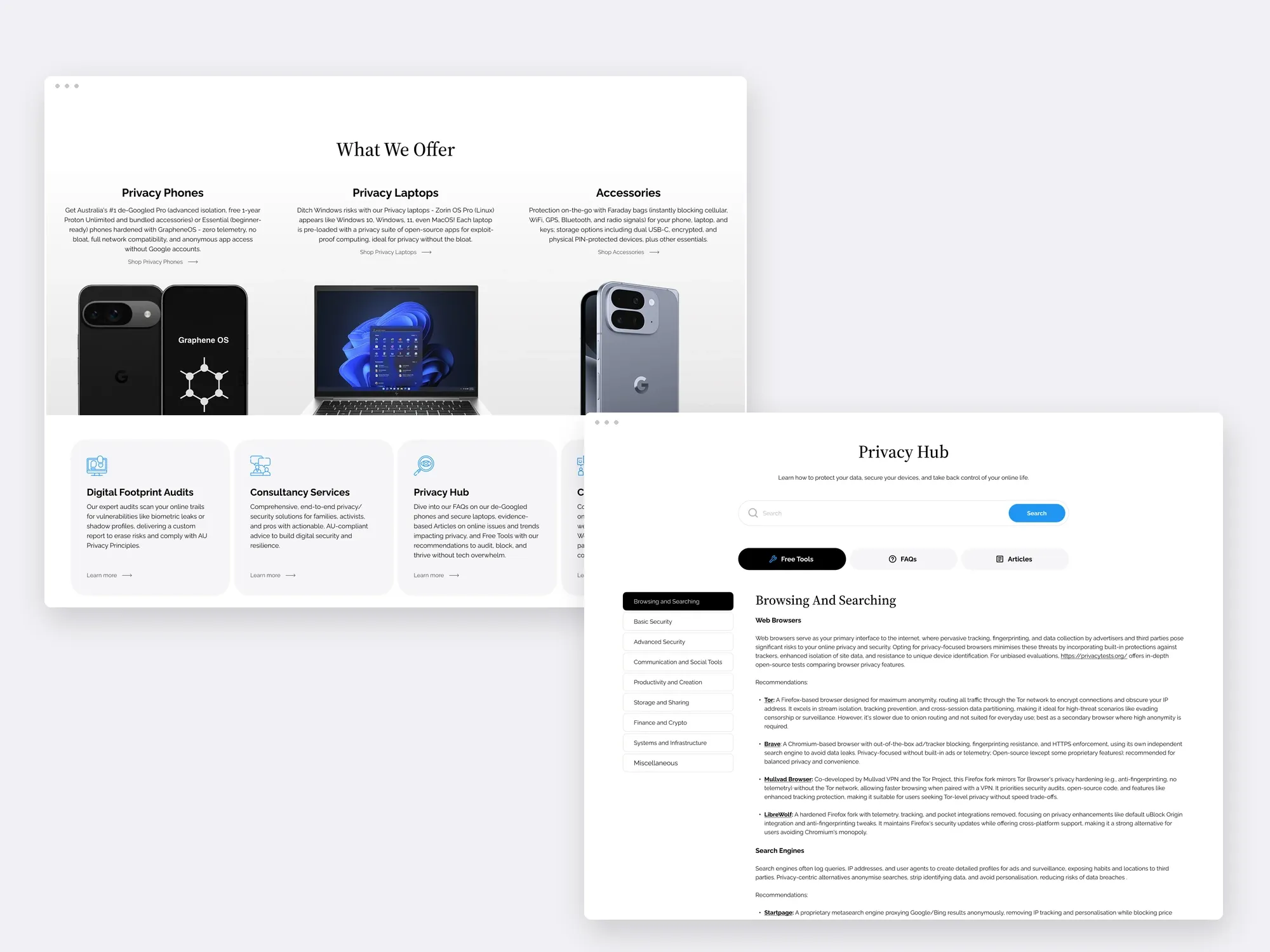 PrivacyPros website presentation